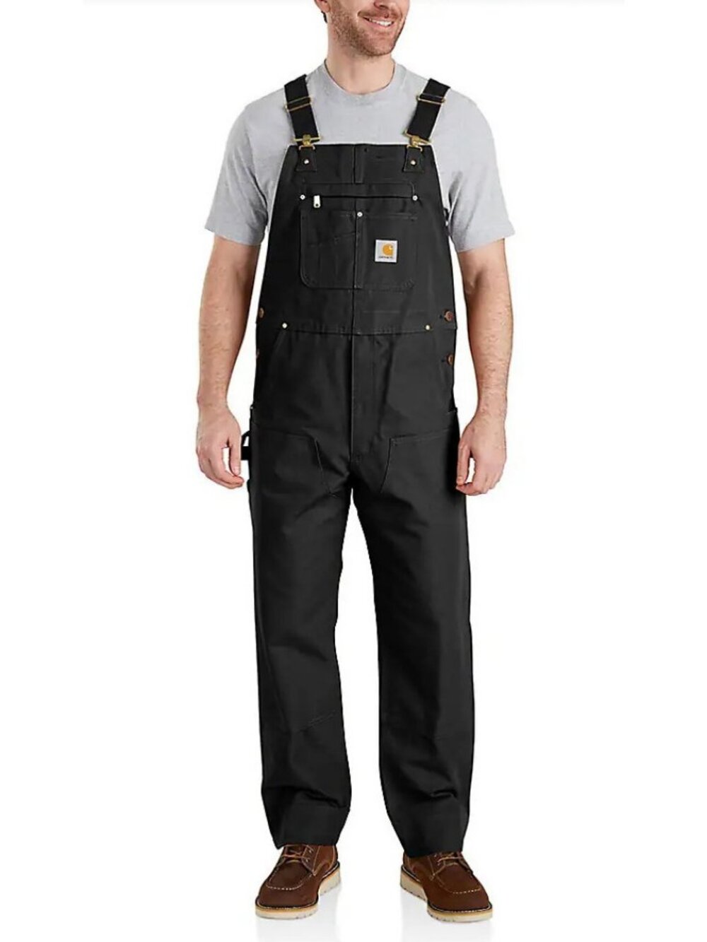 Carhartt Men's Duck Bib Overall Iconic R01 Black Men's Size 40 X 30